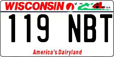 WI license plate 119NBT