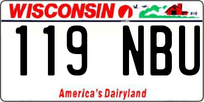 WI license plate 119NBU