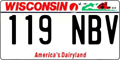 WI license plate 119NBV