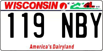 WI license plate 119NBY