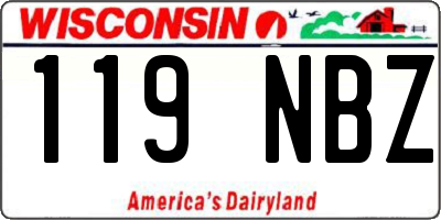 WI license plate 119NBZ