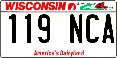 WI license plate 119NCA