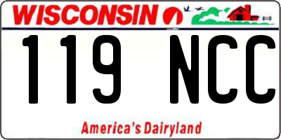 WI license plate 119NCC