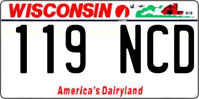 WI license plate 119NCD
