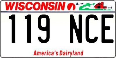 WI license plate 119NCE