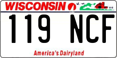 WI license plate 119NCF