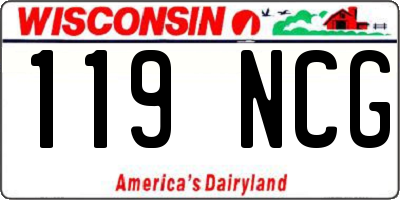 WI license plate 119NCG