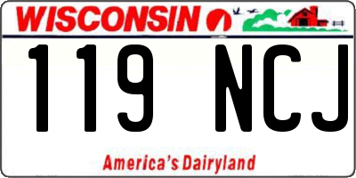 WI license plate 119NCJ
