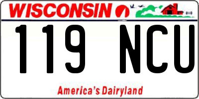 WI license plate 119NCU