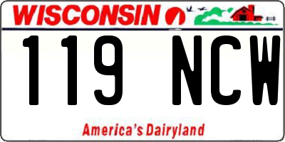 WI license plate 119NCW