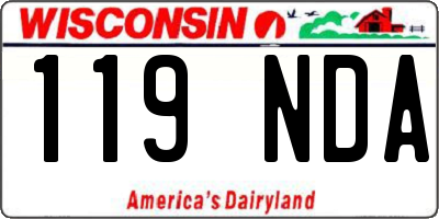 WI license plate 119NDA