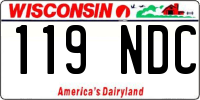WI license plate 119NDC