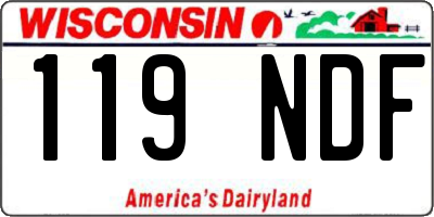 WI license plate 119NDF