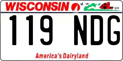 WI license plate 119NDG