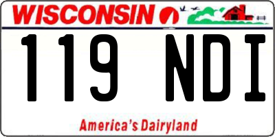 WI license plate 119NDI