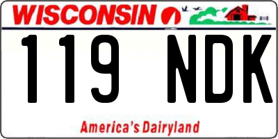 WI license plate 119NDK
