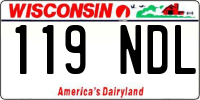 WI license plate 119NDL