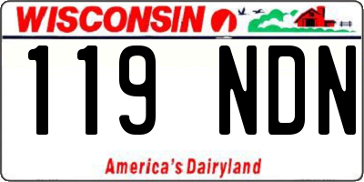 WI license plate 119NDN