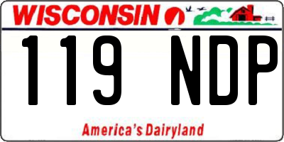 WI license plate 119NDP