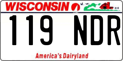 WI license plate 119NDR