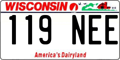 WI license plate 119NEE