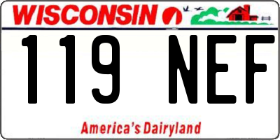 WI license plate 119NEF
