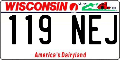 WI license plate 119NEJ