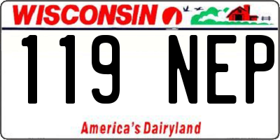 WI license plate 119NEP