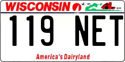 WI license plate 119NET