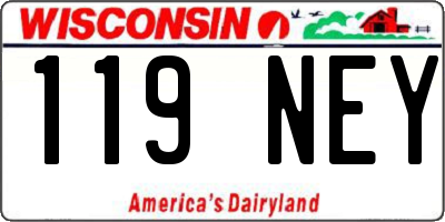 WI license plate 119NEY