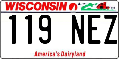 WI license plate 119NEZ