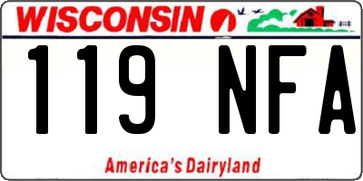 WI license plate 119NFA