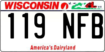 WI license plate 119NFB