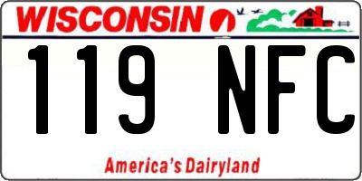 WI license plate 119NFC