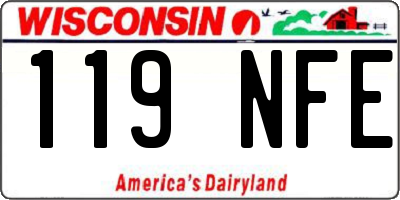 WI license plate 119NFE