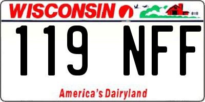 WI license plate 119NFF