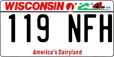 WI license plate 119NFH
