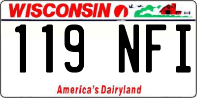 WI license plate 119NFI