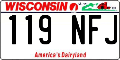 WI license plate 119NFJ