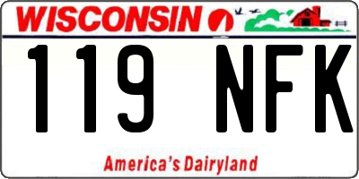 WI license plate 119NFK