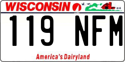 WI license plate 119NFM
