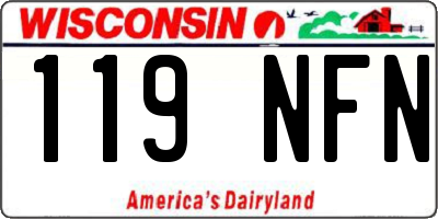 WI license plate 119NFN