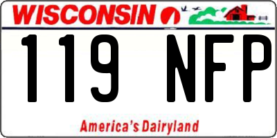 WI license plate 119NFP