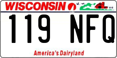 WI license plate 119NFQ