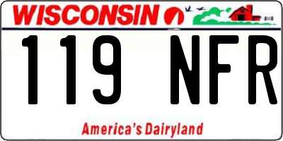 WI license plate 119NFR