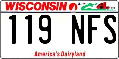 WI license plate 119NFS