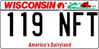 WI license plate 119NFT
