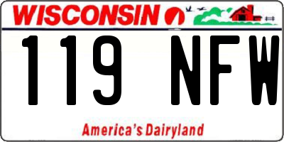 WI license plate 119NFW