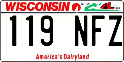 WI license plate 119NFZ