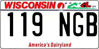 WI license plate 119NGB